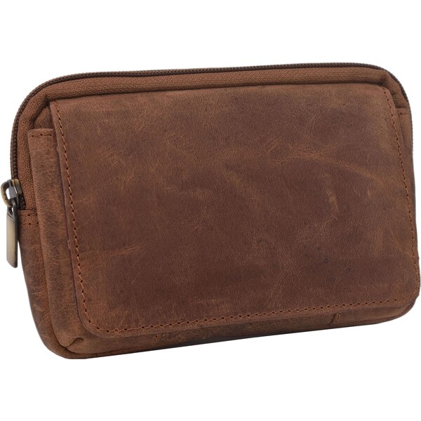 Mercucio Kožené puzdro na opasok tmavý tan hunter 250899 64507503