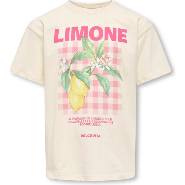 ONLY GIRLS Tričko KOGCARINA krémová / žltá / svetlozelená / 67251321