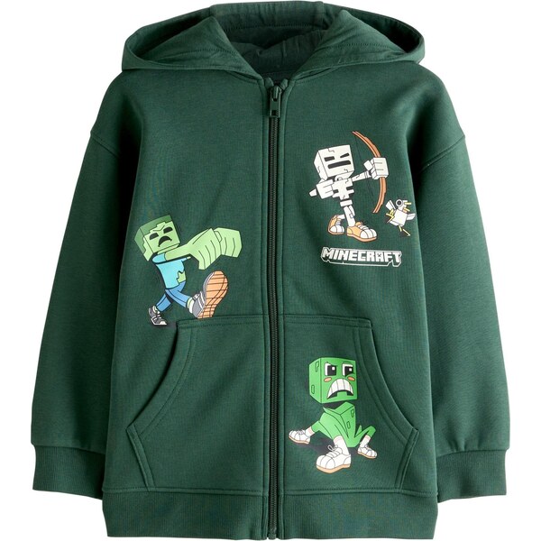 Next Tepláková bunda Minecraft modrá / svetlozelená / tmavozelená / 67252622