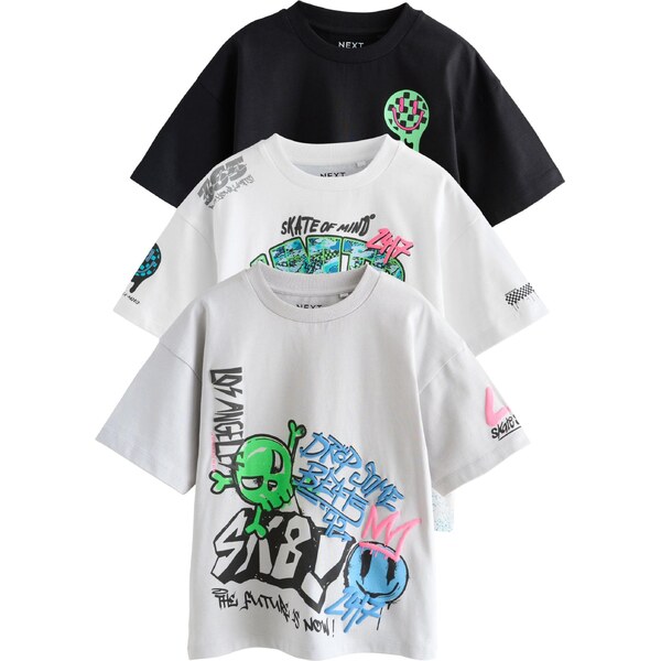 Next Tričko svetlosivá / ružová / čierna / biela 67252772