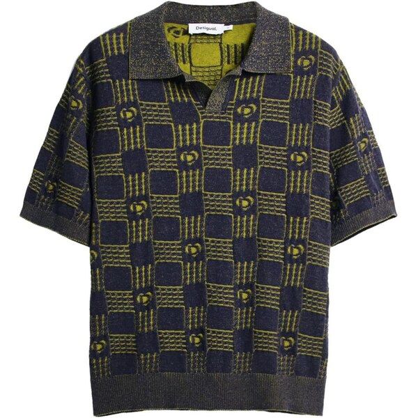 Desigual Tričko námornícka modrá / limetová 67252812