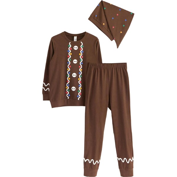 Lindex Pyžamo Christmas Santa Ginger modrá / tmavohnedá / smaragdová / 67253648