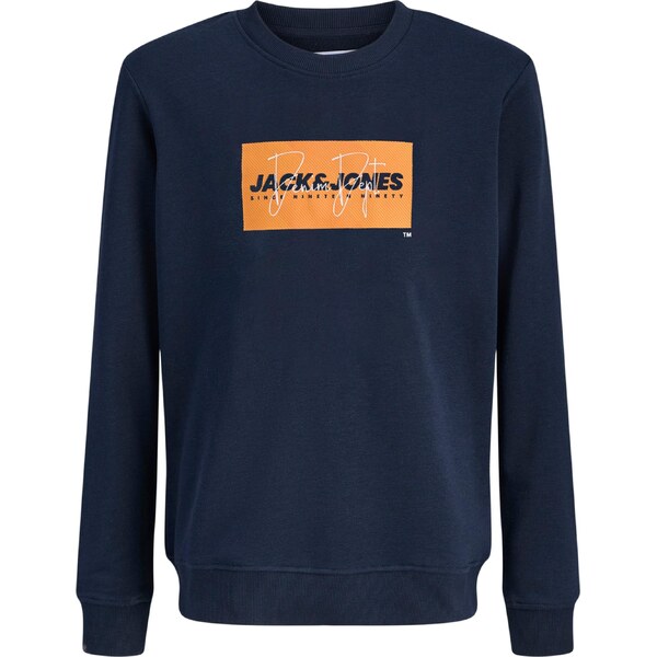 Jack & Jones Junior Mikina JJCOLE námornícka modrá / oranžová 67266904