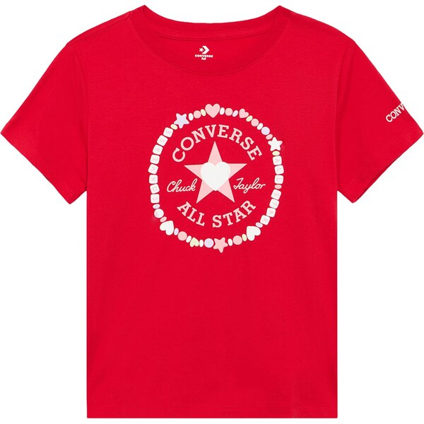 CONVERSE Tričko VALENTINES DAY HEART ružová / červená / biela 67267201
