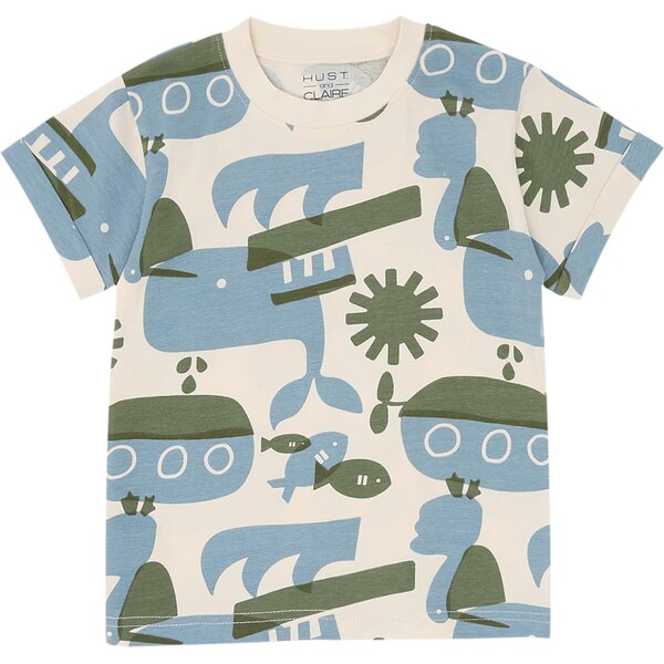 Hust & Claire Tričko Anton krémová / svetlomodrá / olivová 67267606