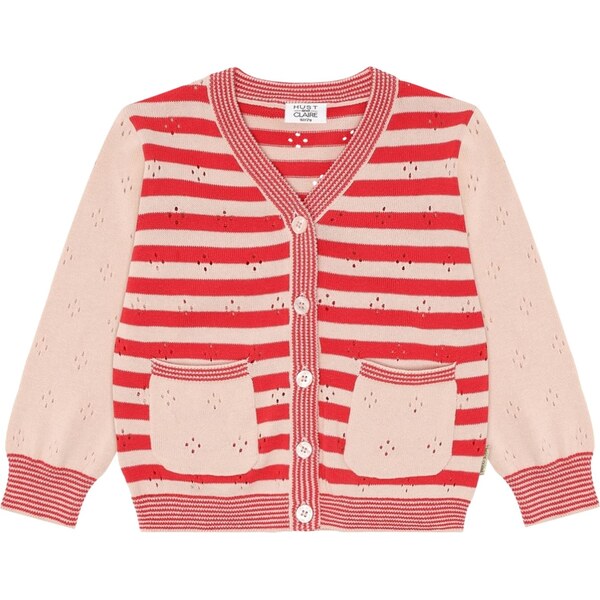 Hust & Claire Kardigán Camilla béžová / červená 67267629