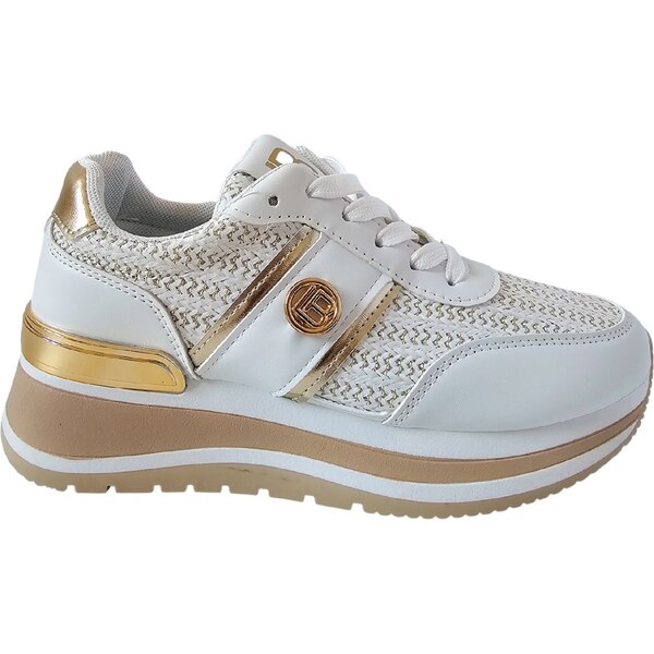 Biele tenisky na platforme Laura Biagiotti Calf White 67272786