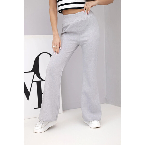 K-Fashion Dámske motýlie nohavice s rozšírenými nohavicami sivé 67273286