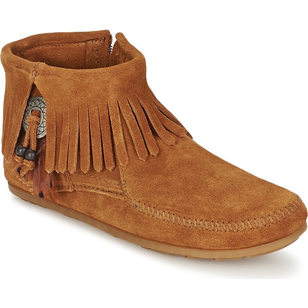 Minnetonka Polokozačky CONCHO FEATHER SIDE ZIP BOOT Minnetonka 62484258