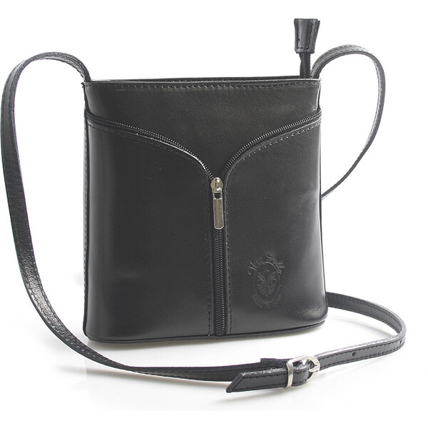Čierna kožená crossbody kabelka - ItalY Hallie čierna 5714147