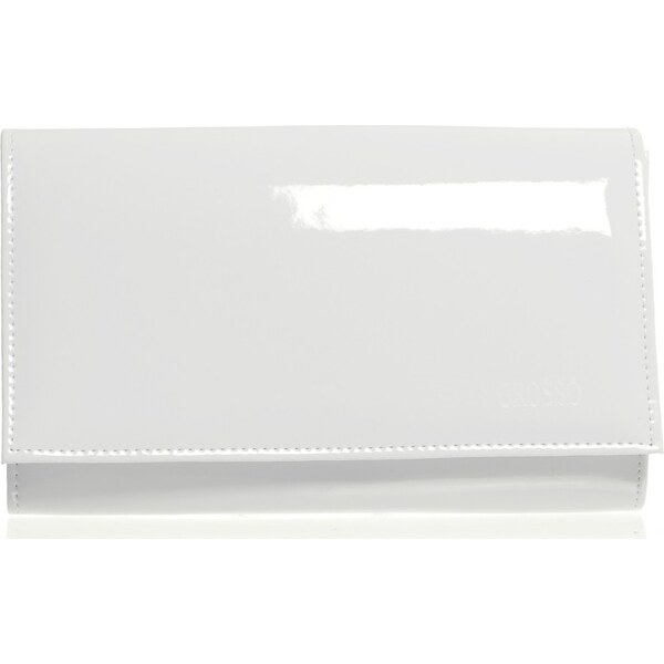 Luxusná biela lakovaná dámska listová kabelka SP100 GROSSO 32751965