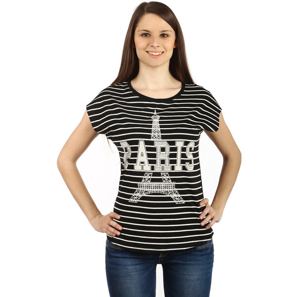 Glara Bavlnené dámske tričko Paris 36987053