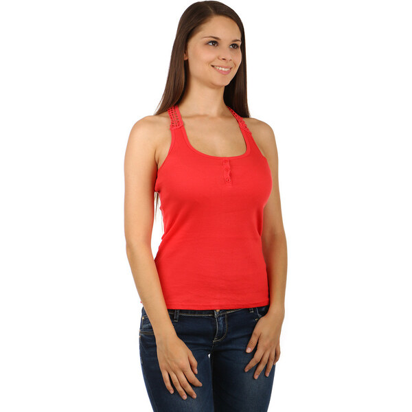 Glara Bavlnené tielko s čipkou 36987211