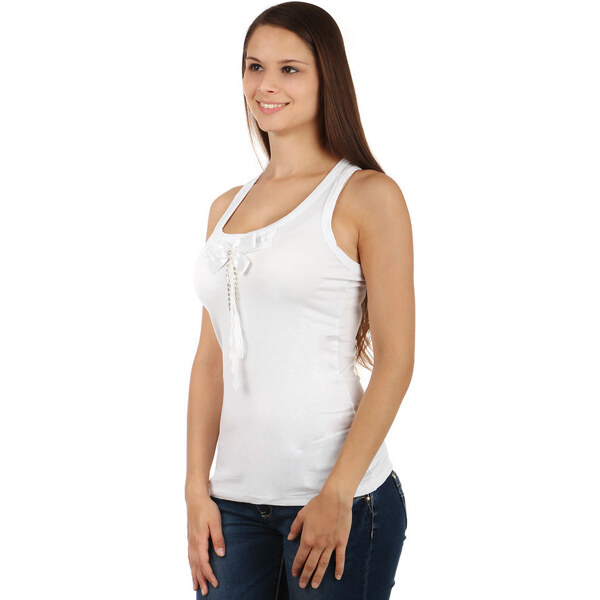 Glara Jednofarebné tielko s mašľou 36987238