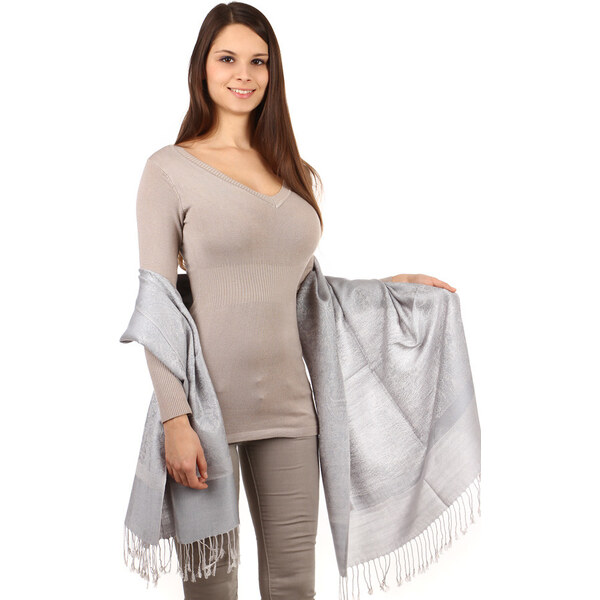 Glara Jednofarebný šál so strapcami 29041348