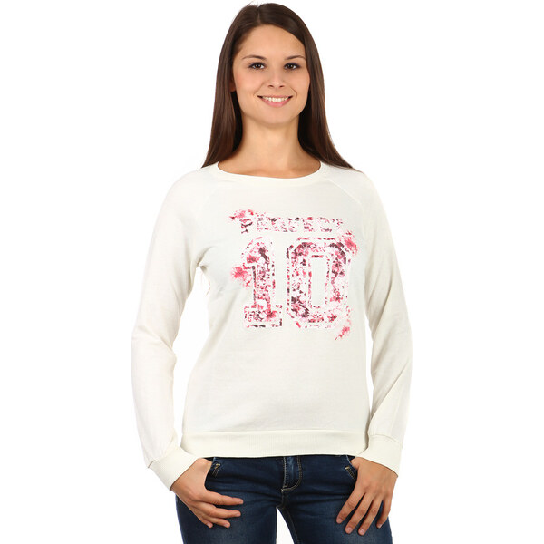 Glara Dámska elegantná bavlnená mikina s potlačou bez kapucne 8393153