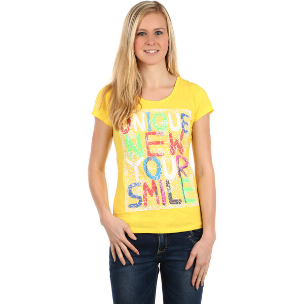 Glara Farebné dámske tričko s nápisom 36987421