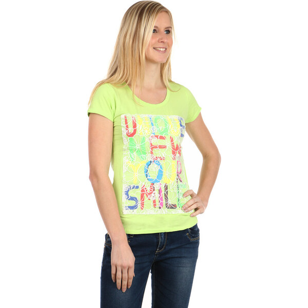 Glara Farebné dámske tričko s nápisom 36987425