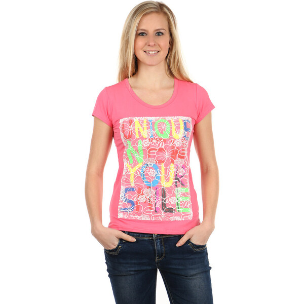 Glara Farebné dámske tričko s nápisom 36987426