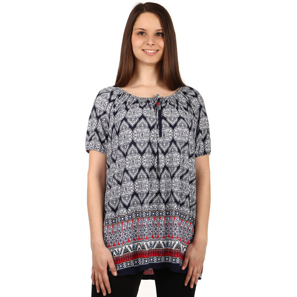 Glara Pohodlné voľné vzorované tričko 36987499