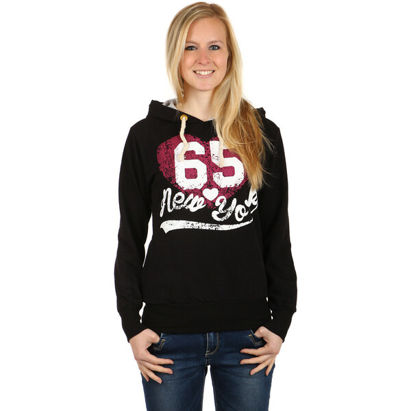 Glara Pohodlná dámska mikina s potlačou New York a kapucňou 36987526