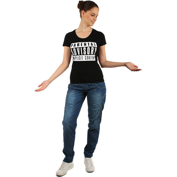 Glara Bavlnené dámske tričko s potlačou a krátkym rukávom 8394117