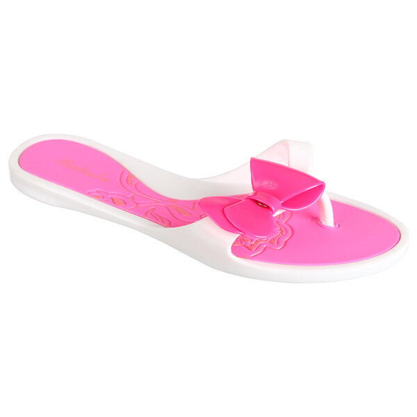 Glara Dvojfarebné dámske žabky s mašľou 36986858