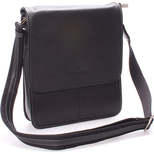 Luxusná pánska kožená taška cez plece čierna - Hexagona Marco čierna 57819927