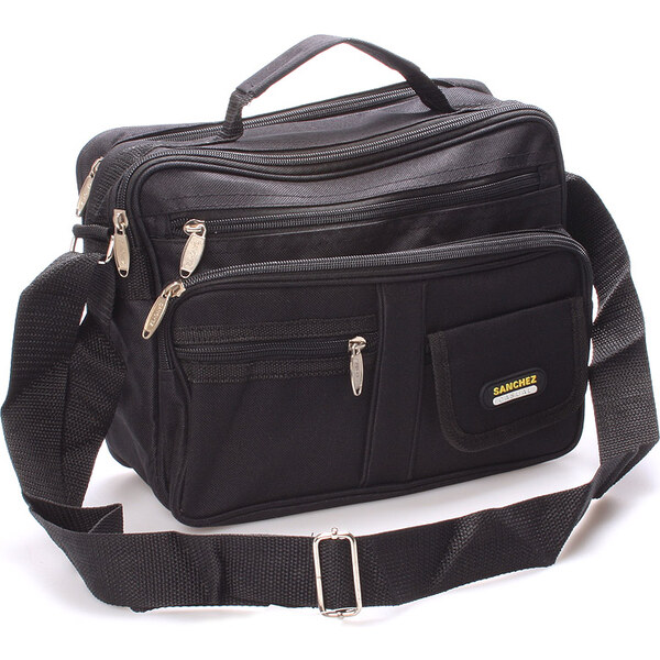 Pánska látková taška cez plece čierna - Sanchez Riccardo čierna 57819926