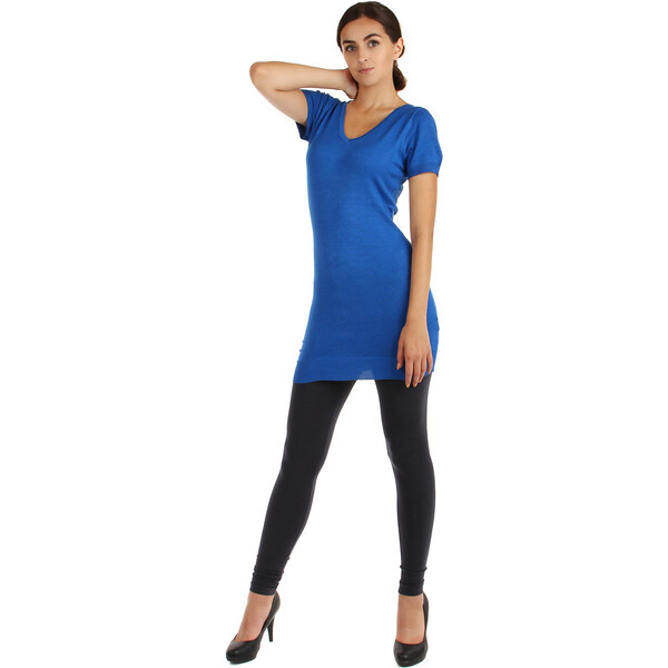 Glara Dlhé dámske tričko z úpletu s mašľami na chrbte 36986938