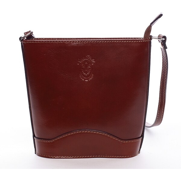 Hnedá kožená crossbody kabelka ItalY Bryana hnedá 7679861