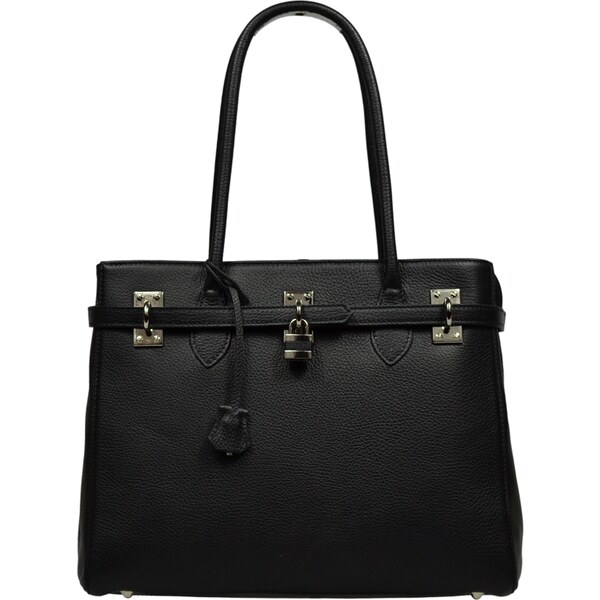 Čierna kožená talianska kabelka Azra Grande Nera NovaKabelka.sk 46383908