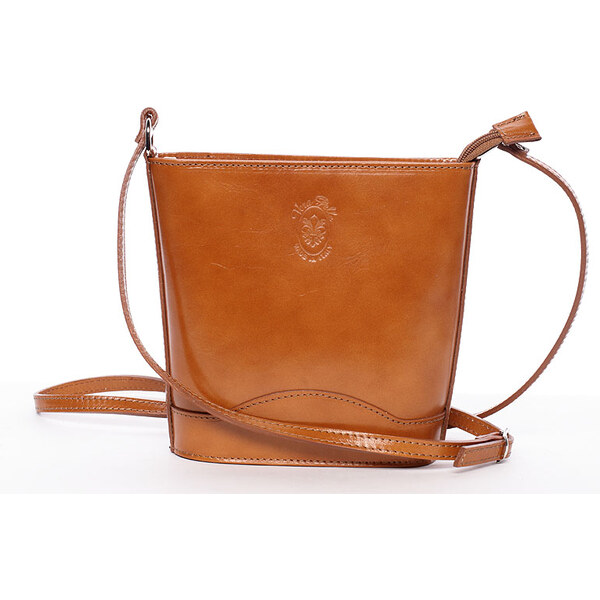 Svetlohnedá kožená crossbody kabelka - ItalY Bryana koňak 48223442