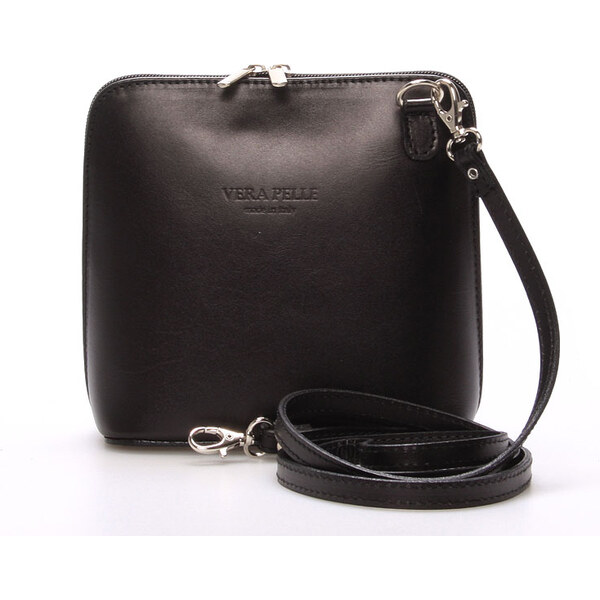 Dámska kožená crossbody kabelka čierna - ItalY Hannah čierna 53937185