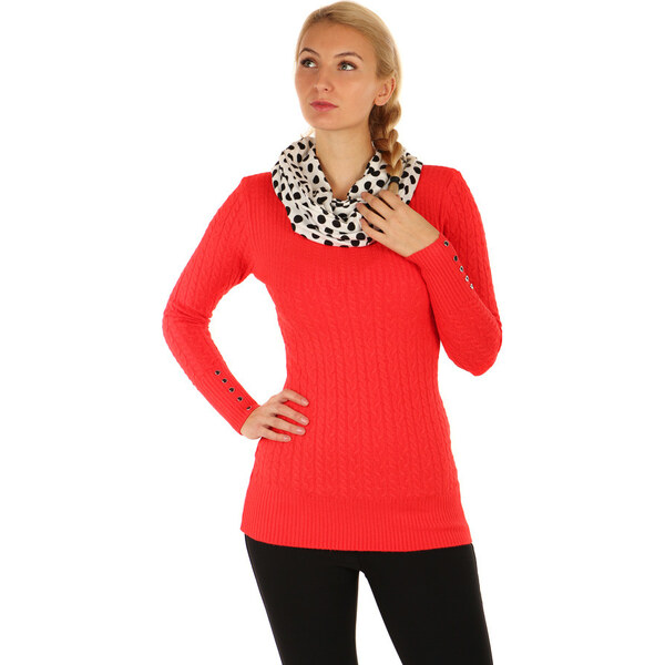 Glara Tunelový dámsky šál s bodkami 8394728