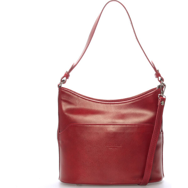 Červená kožená kabelka cez plece ItalY Lydia červená 5714143
