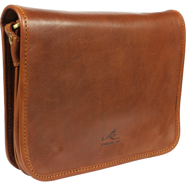 Hnedá kožená talianska crossbody kabelka Cristina Rui 8801 NovaKabelka 1357324