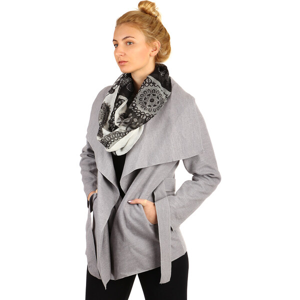 Glara Dámsky kabát s opaskom 35771299