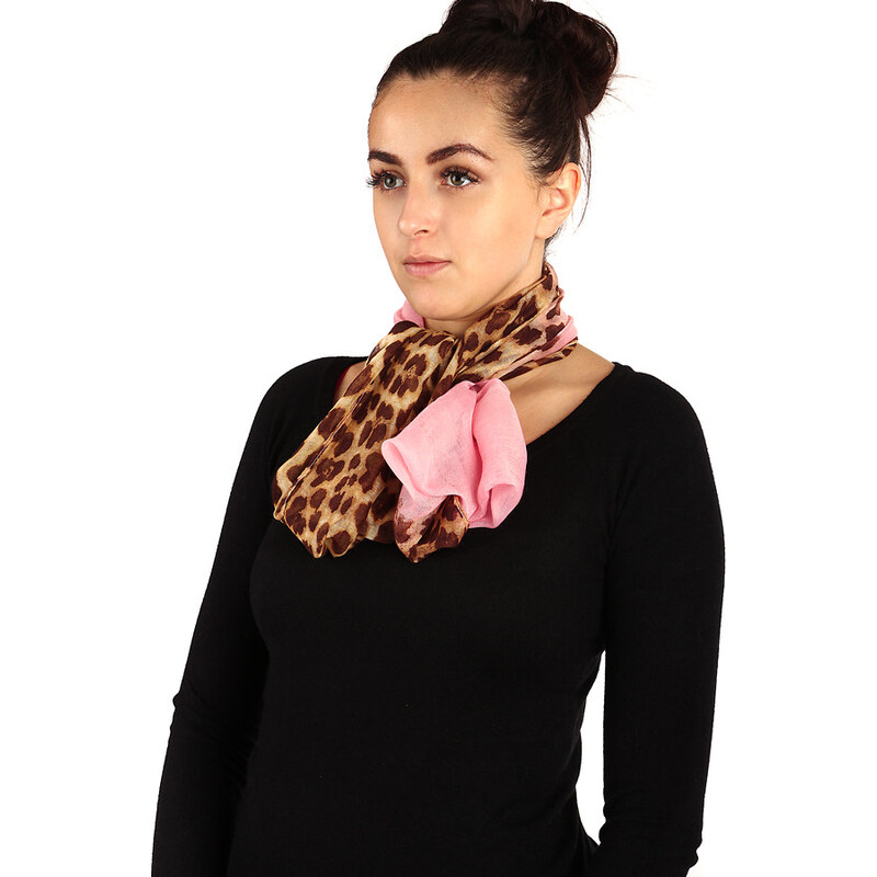 Glara Kruhová šatka s leoparďou potlačou 8395048
