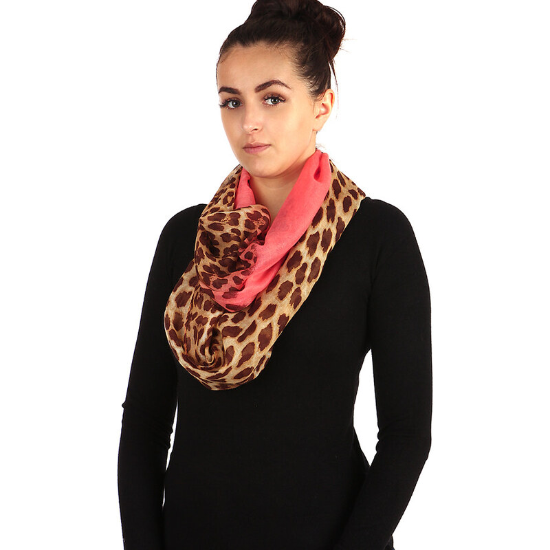 Glara Kruhová šatka s leoparďou potlačou 8395049