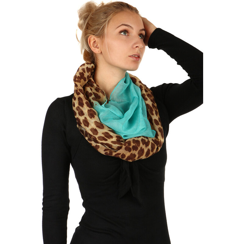 Glara Kruhová šatka s leoparďou potlačou 8395050