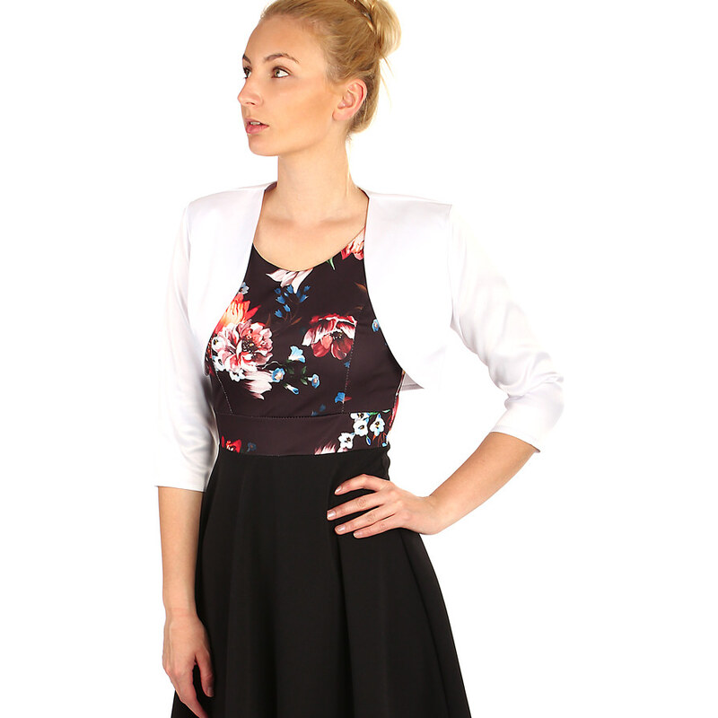 Glara Spoločenské saténové bolerko s trojštvrťovim rukávom 9104535