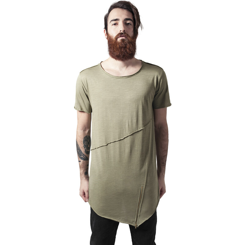 Urban Classics Bright olive T-shirt with a long front zipper with an 50685466