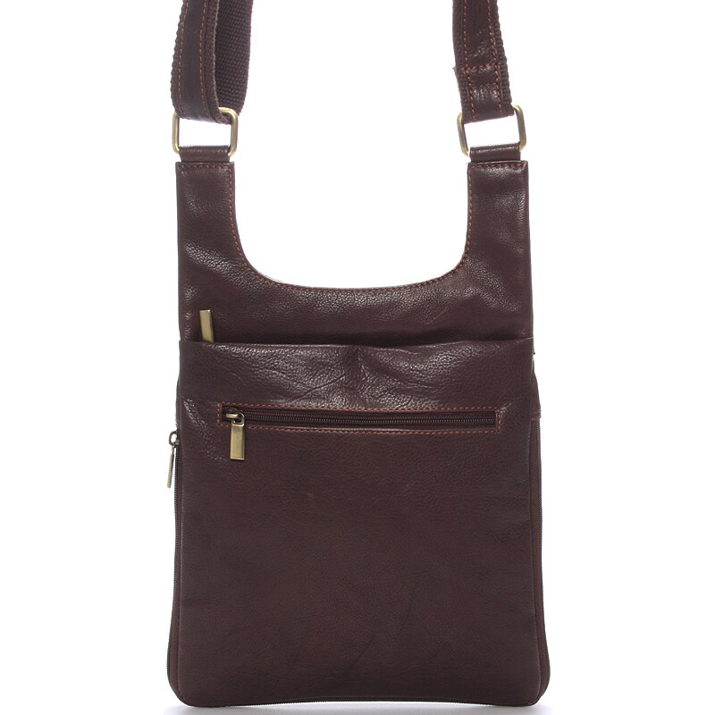 Moderná pánska kožená taška cez plece hnedá - SendiDesign Leverett 56863953