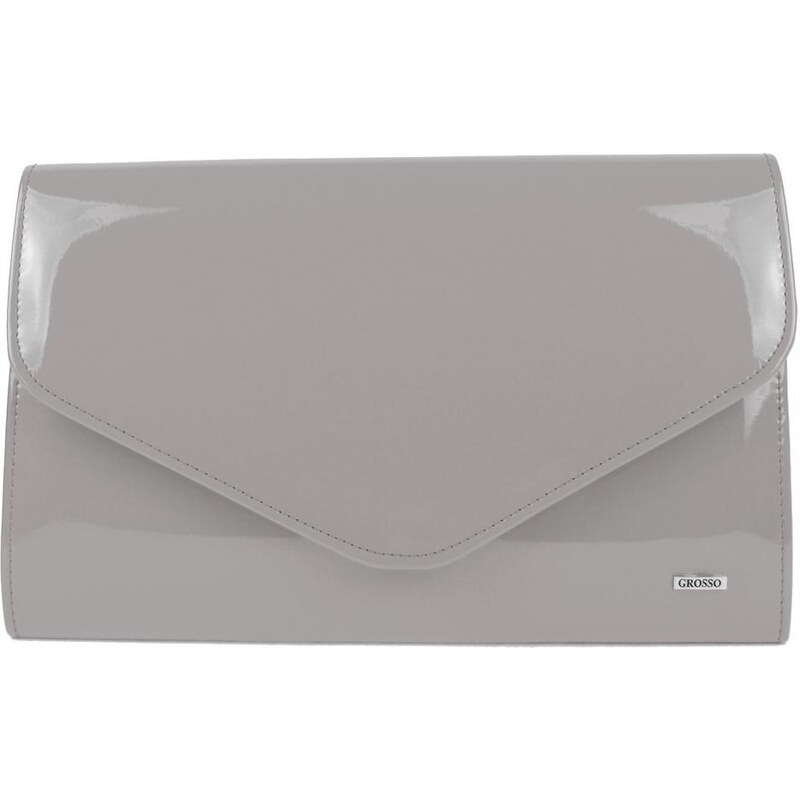 Svetlo sivá lakovaná spoločenská listová kabelka SP102 GROSSO 32751968