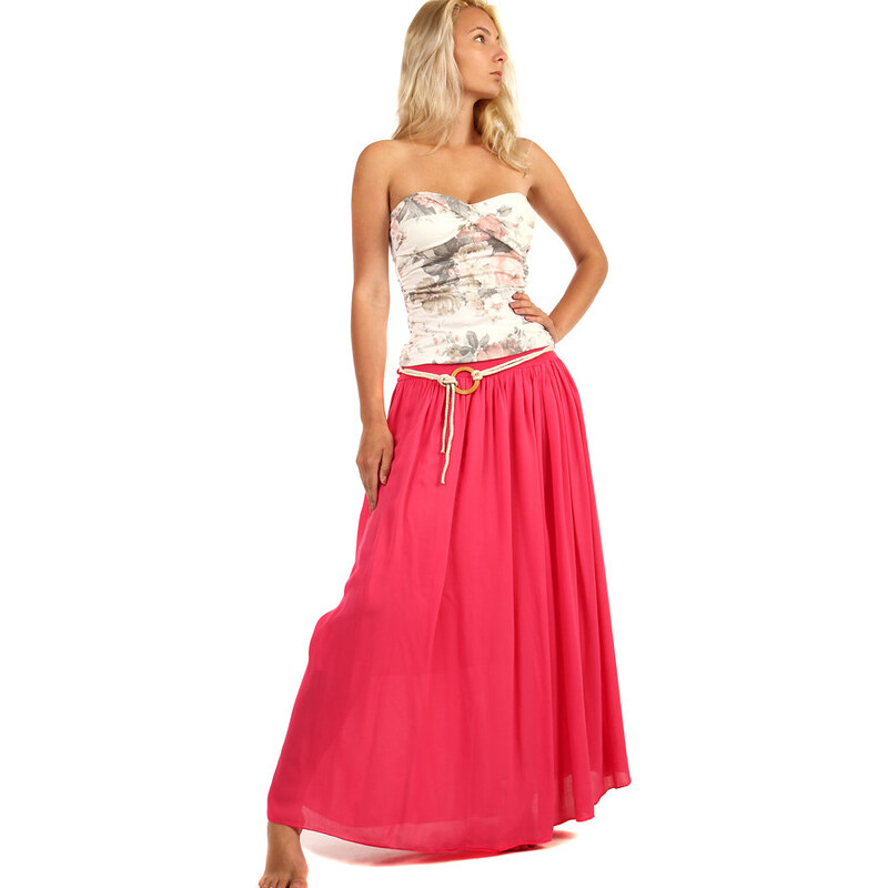 Glara Dámska dlhá jednofarebná maxi sukňa 9250524