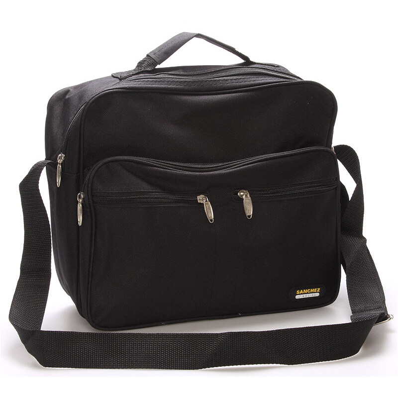 Pánska látková taška cez plece čierna - Sanchez Vincenzo čierna 56863948