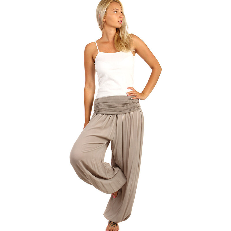 Glara Jednofarebné háremové nohavice 11226721