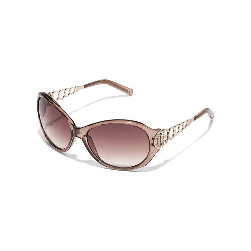GUESS okuliare Plastic Metal Round Sunglasses hnedé, 3