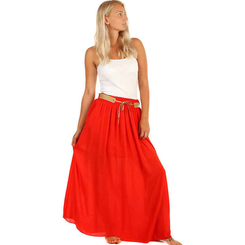 Glara Dámska dlhá sukňa s vreckami 8396973